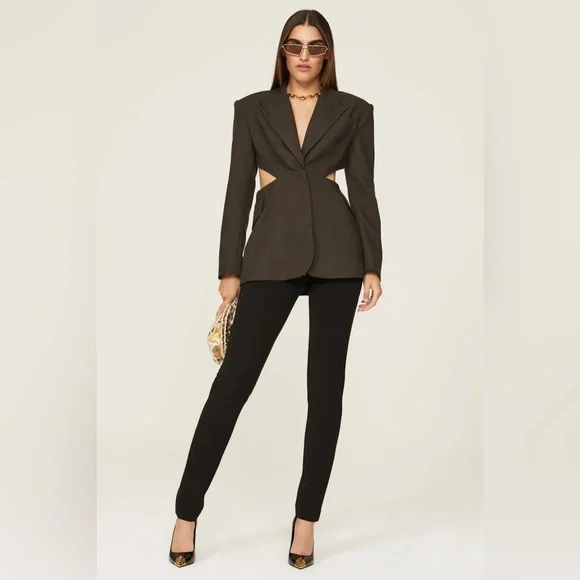 New! Ronny Kobo Lola Cutout Blazer in Chocolate Brown 🤎 Small - Picture 4 of 8